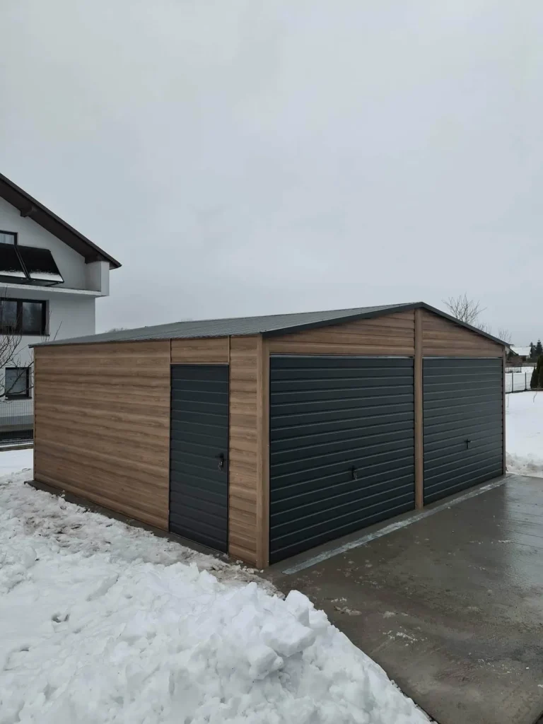 Garaż blaszany 6×6 — Winchester + antracyt